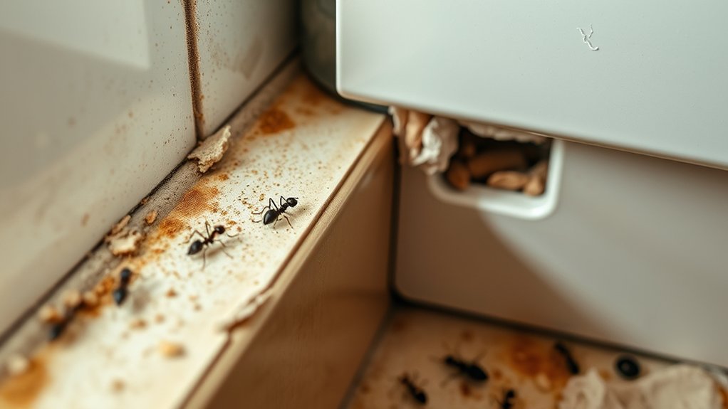 ants hide near food