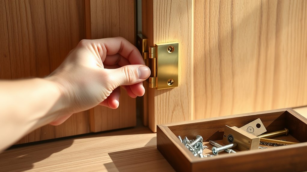 carefully remove door hardware