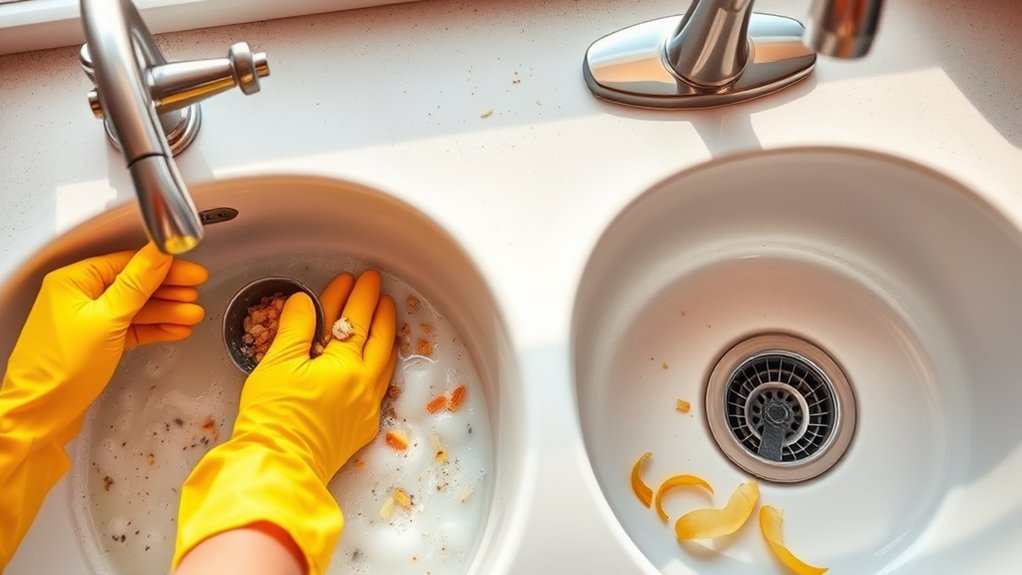clear debris rinse sinks