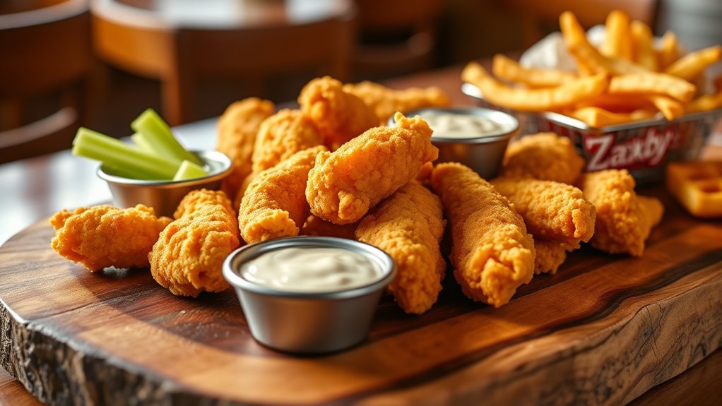 crispy chicken with sauces
