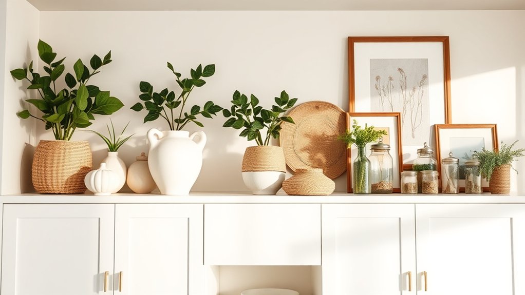decorate kitchen cabinet tops
