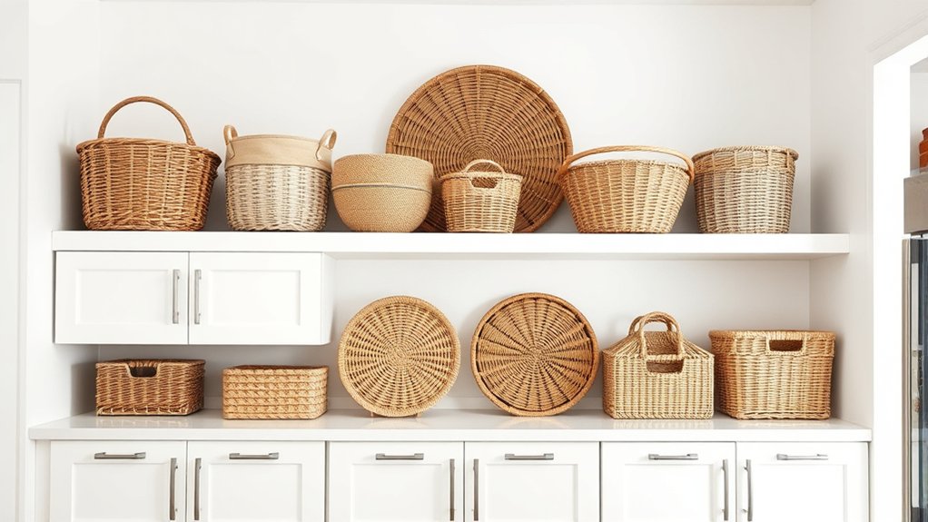 decorative baskets hide clutter