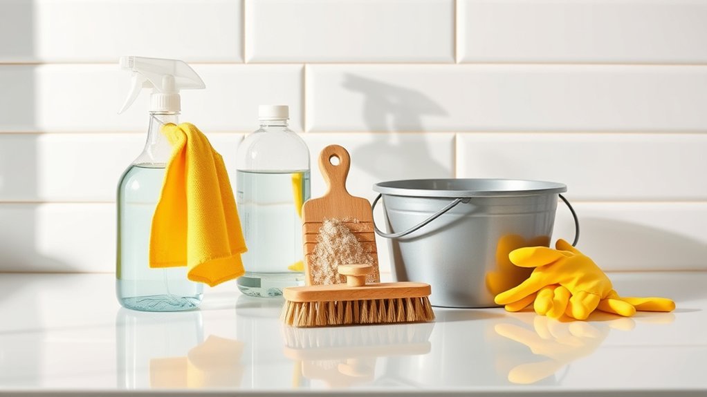 gather cleaning supplies efficiently