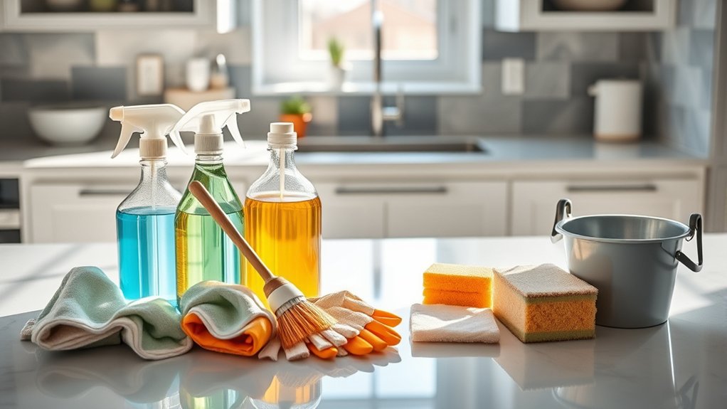 gather cleaning supplies first