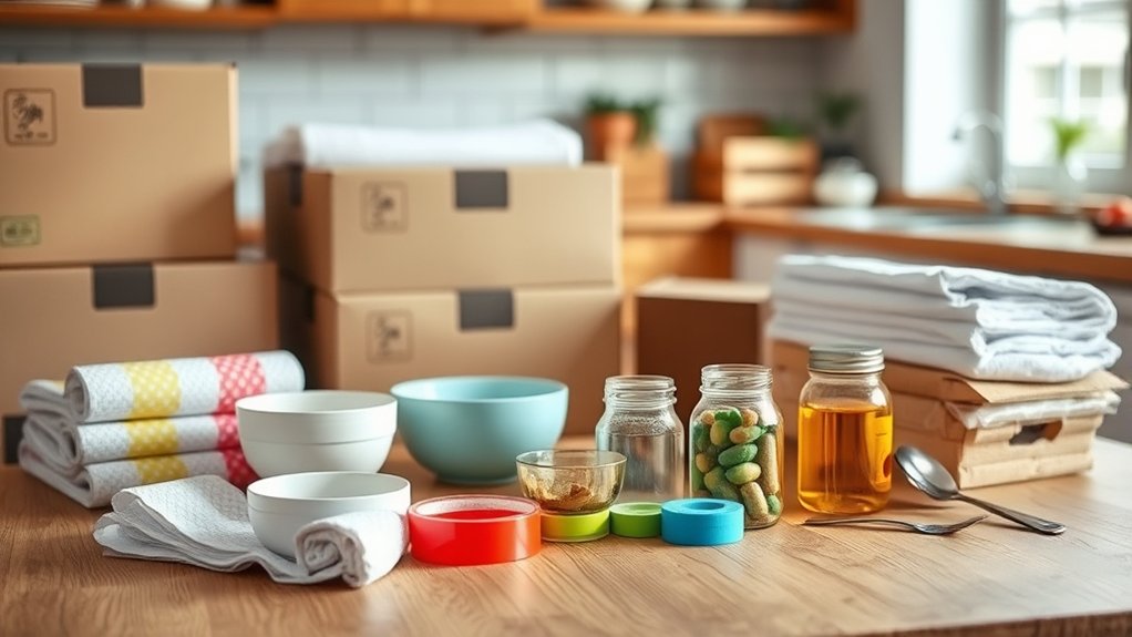 gather kitchen packing supplies