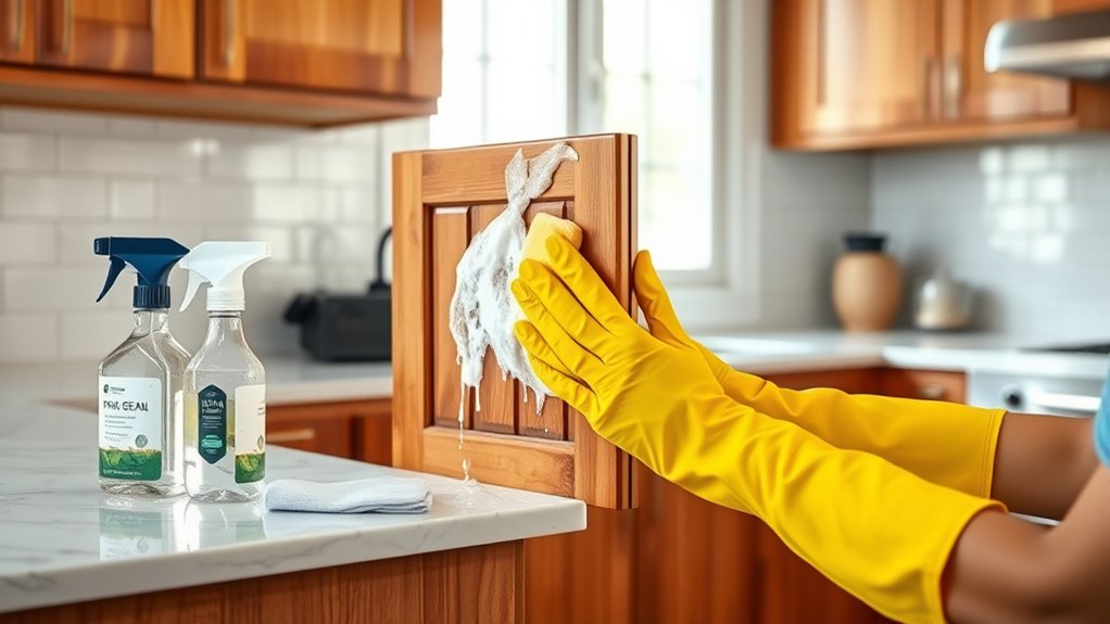 greasy cabinet cleaning steps