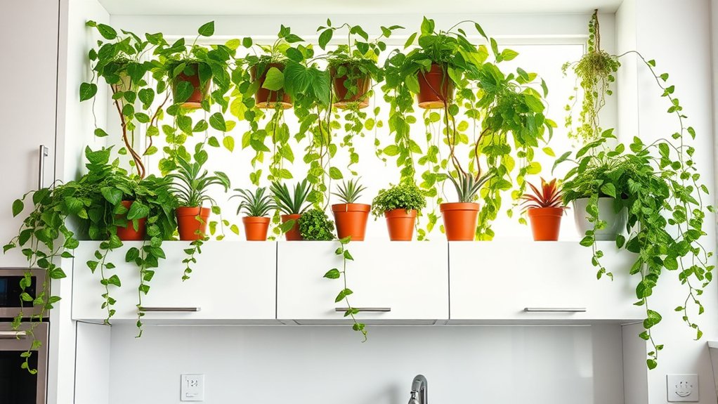 greenery enhances kitchen ambiance