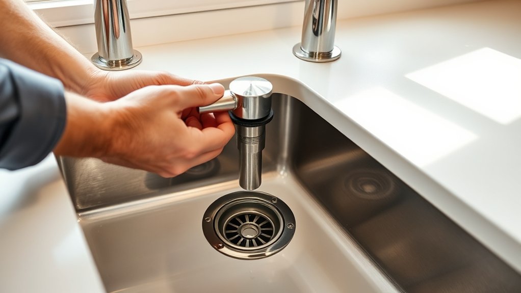 install kitchen sink drain