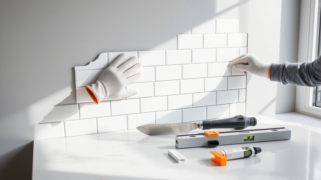 installing kitchen backsplash