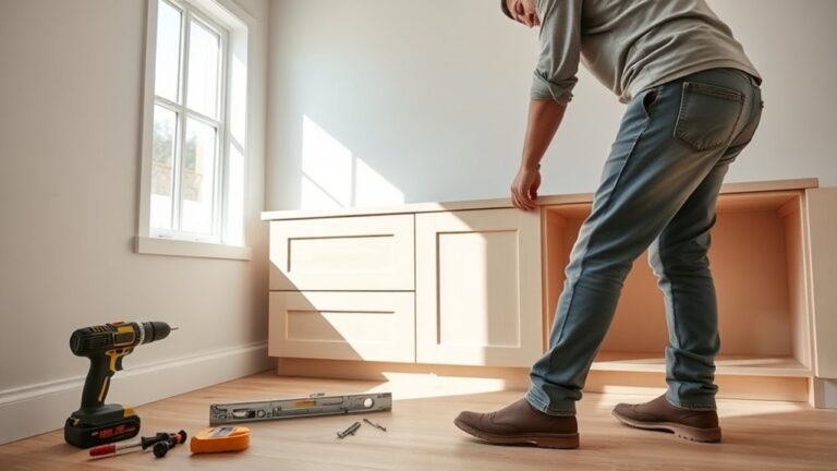installing kitchen cabinets