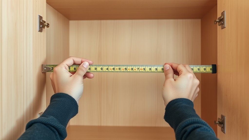 measure cabinet interior depths