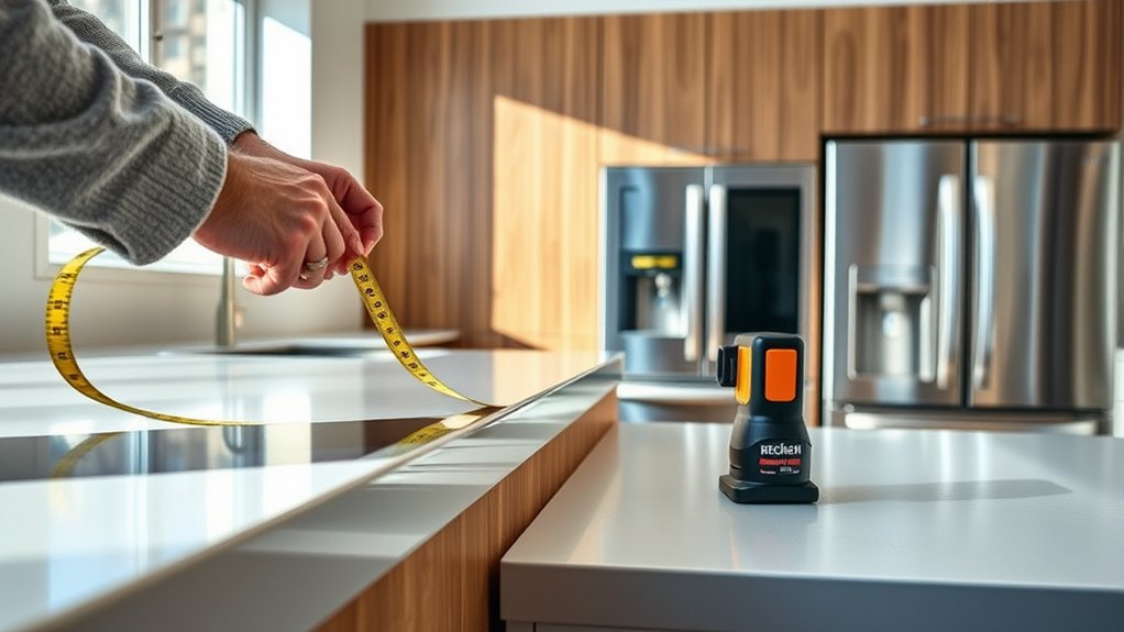 measure cabinets and appliances