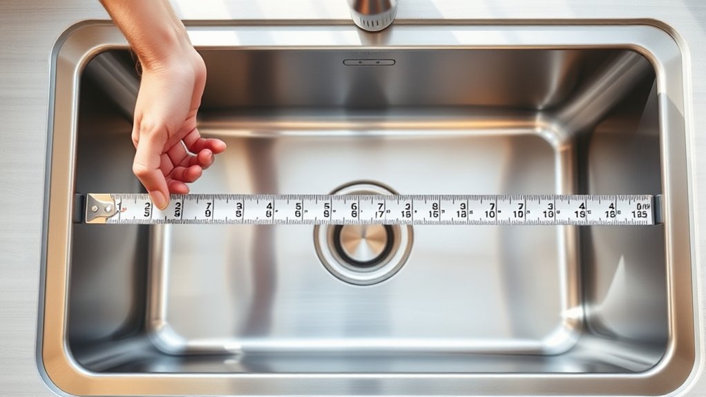measure sink dimensions accurately