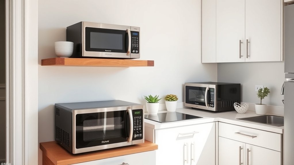 microwave placement in small kitchen