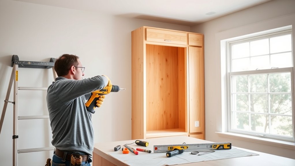 mounting kitchen cabinets securely