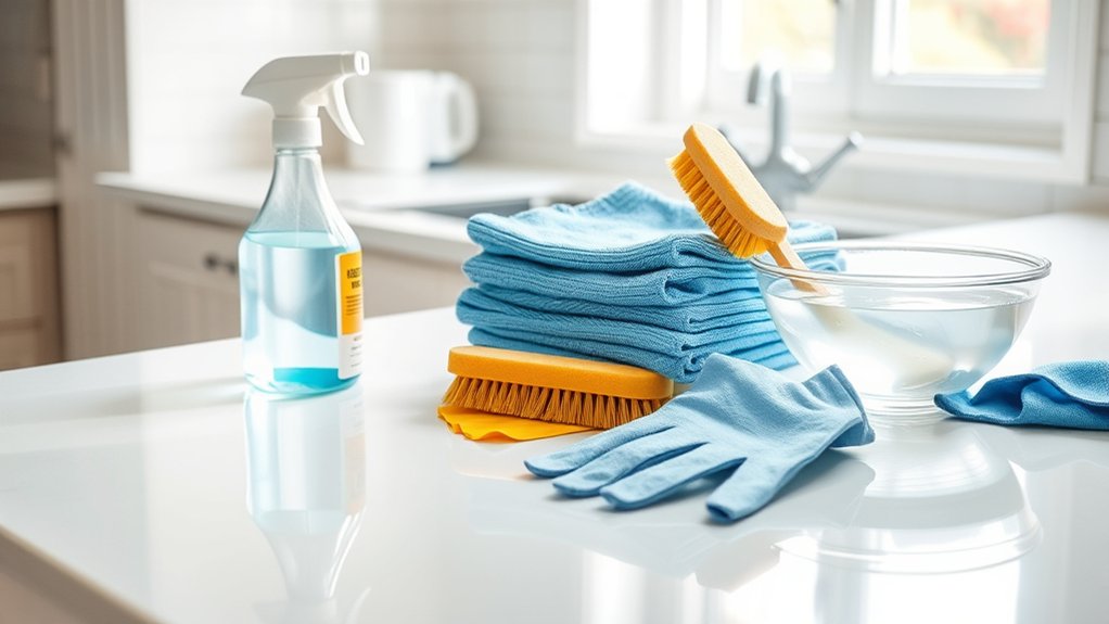 prepare supplies and protect surfaces