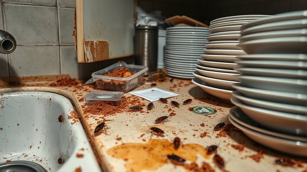 roaches thrive on food water