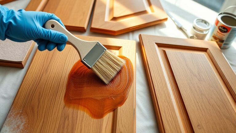 staining kitchen cabinets easily