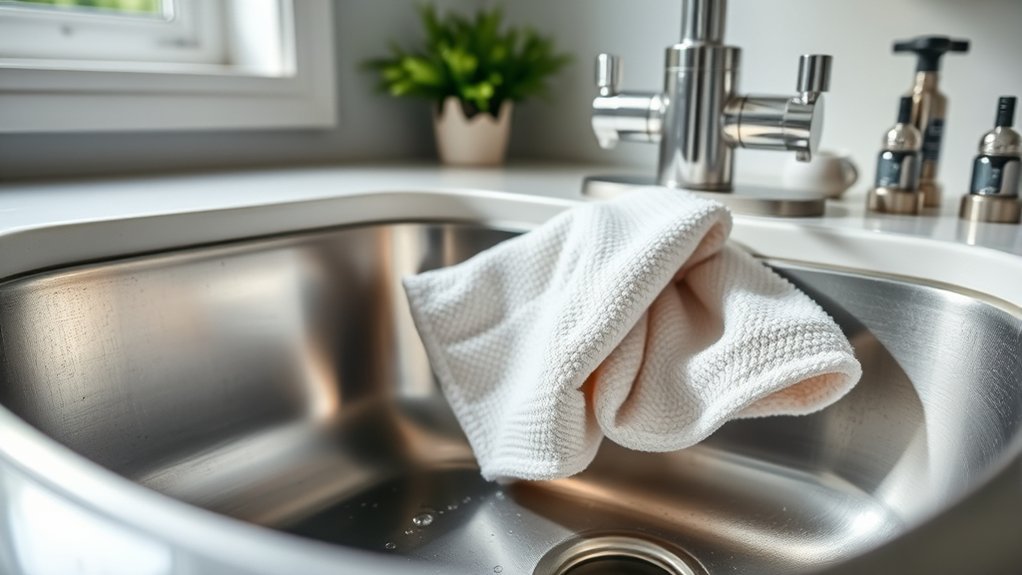 thorough sink cleaning process