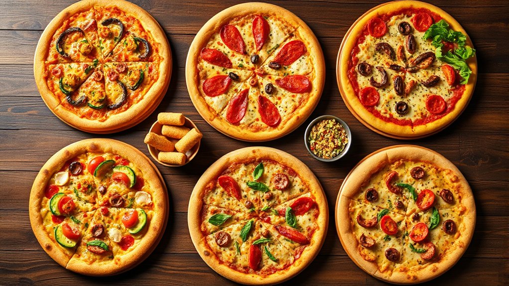 top round table pizza selections