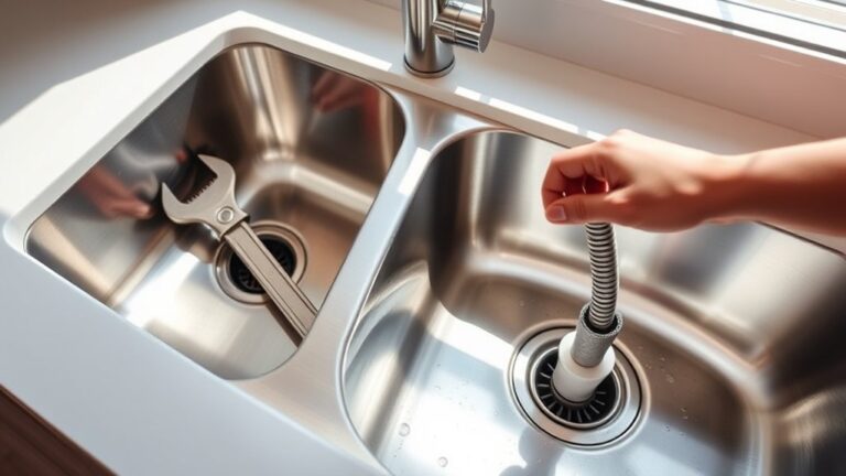 unclog double kitchen sink