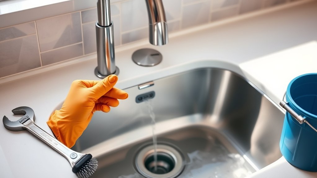 unclog kitchen sink easily